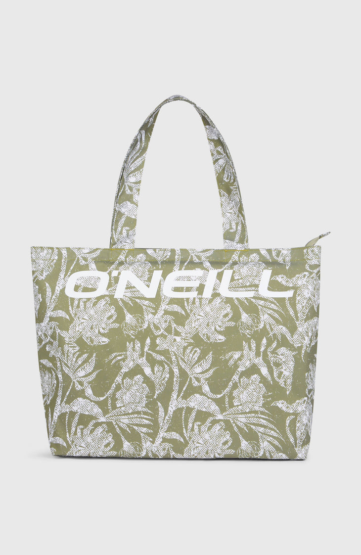 Coastal Print Tote Bag | Green Textured Jungle