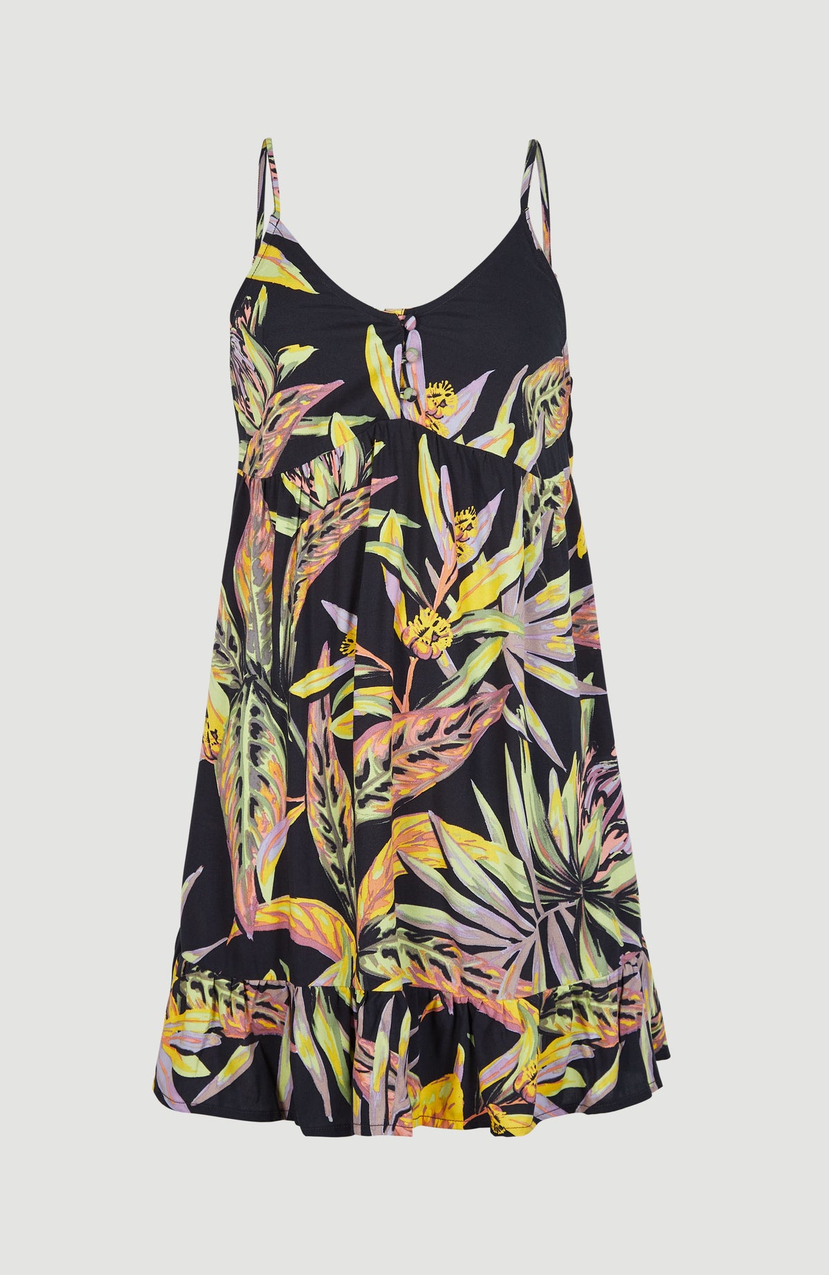 Malu Strandkleid | Black Tropical Flower