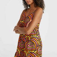 Malu Beach Kleid | Orange Rainbow Stripe