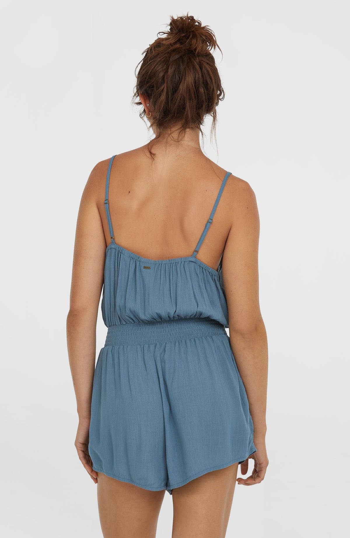 Romper mit Knöpfen und schmalen Trägern | Copen Blue
