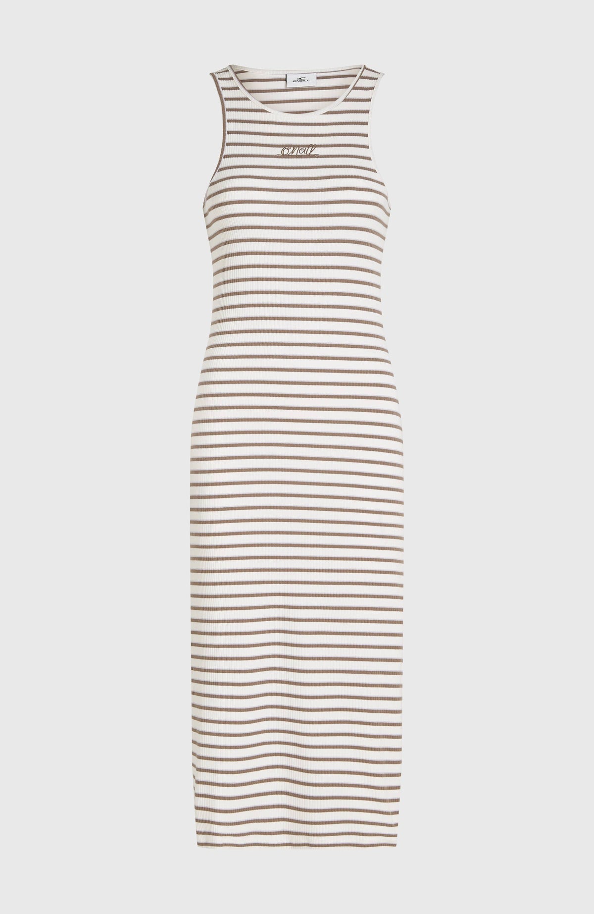 Jess Midi-Rippkleid | White Yarn Dye Stripe
