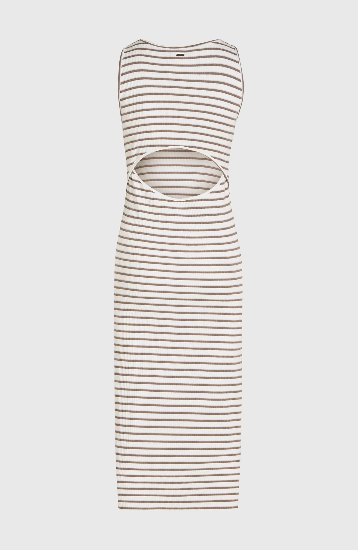 Jess Midi-Rippkleid | White Yarn Dye Stripe