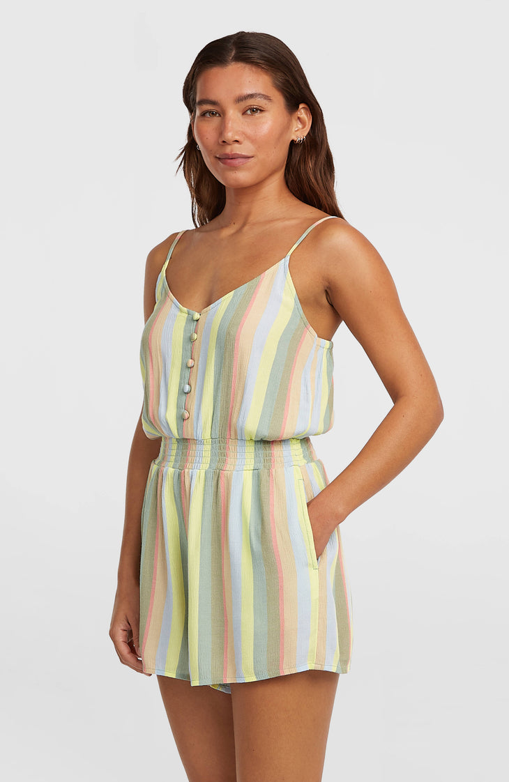 Romper mit Knöpfen und schmalen Trägern | Multi Must Haves Stripe