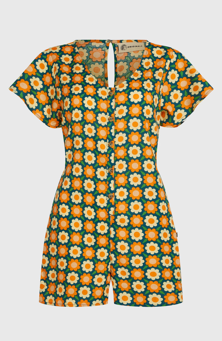 O'Riginals Playsuit | Green Retro Flower