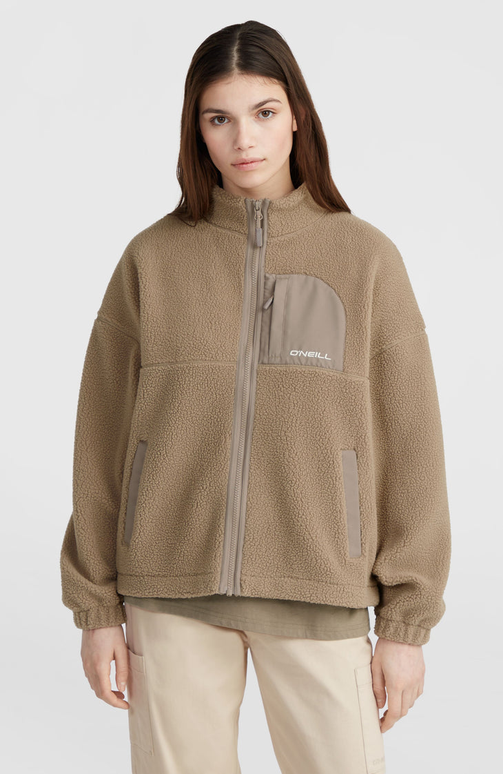 Flauschige Fleecejacke mit Reißverschluss | Concrete