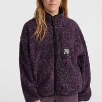 Flauschige Surf Heroes Fleecejacke | Black/Purple Sketcheritage