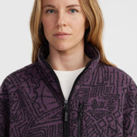 Flauschige Surf Heroes Fleecejacke | Black/Purple Sketcheritage