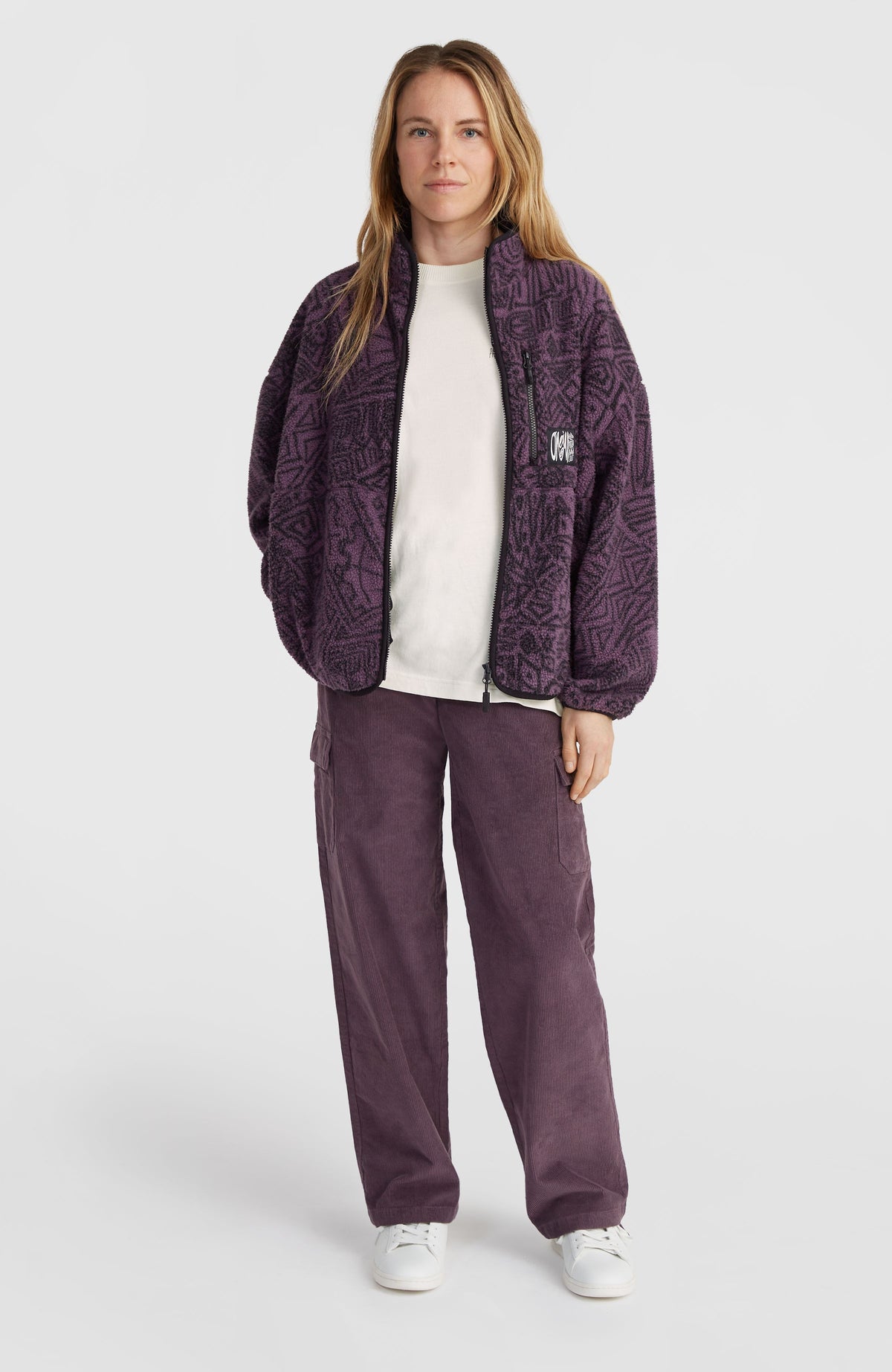 Flauschige Surf Heroes Fleecejacke | Black/Purple Sketcheritage