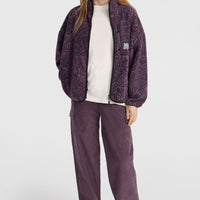 Flauschige Surf Heroes Fleecejacke | Black/Purple Sketcheritage