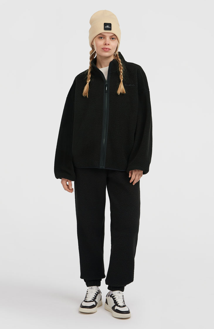 Flauschige Must-Have Fleecejacke mit Reißverschluss | Black Out