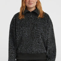 Must-Have Fleecepullover mit Halbreißverschluss | Black Animalica