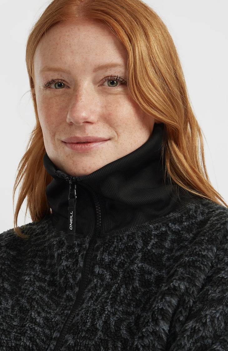 Must-Have Fleecepullover mit Halbreißverschluss | Black Animalica