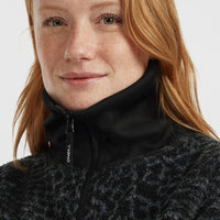 Must-Have Fleecepullover mit Halbreißverschluss | Black Animalica