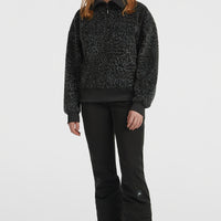 Must-Have Fleecepullover mit Halbreißverschluss | Black Animalica