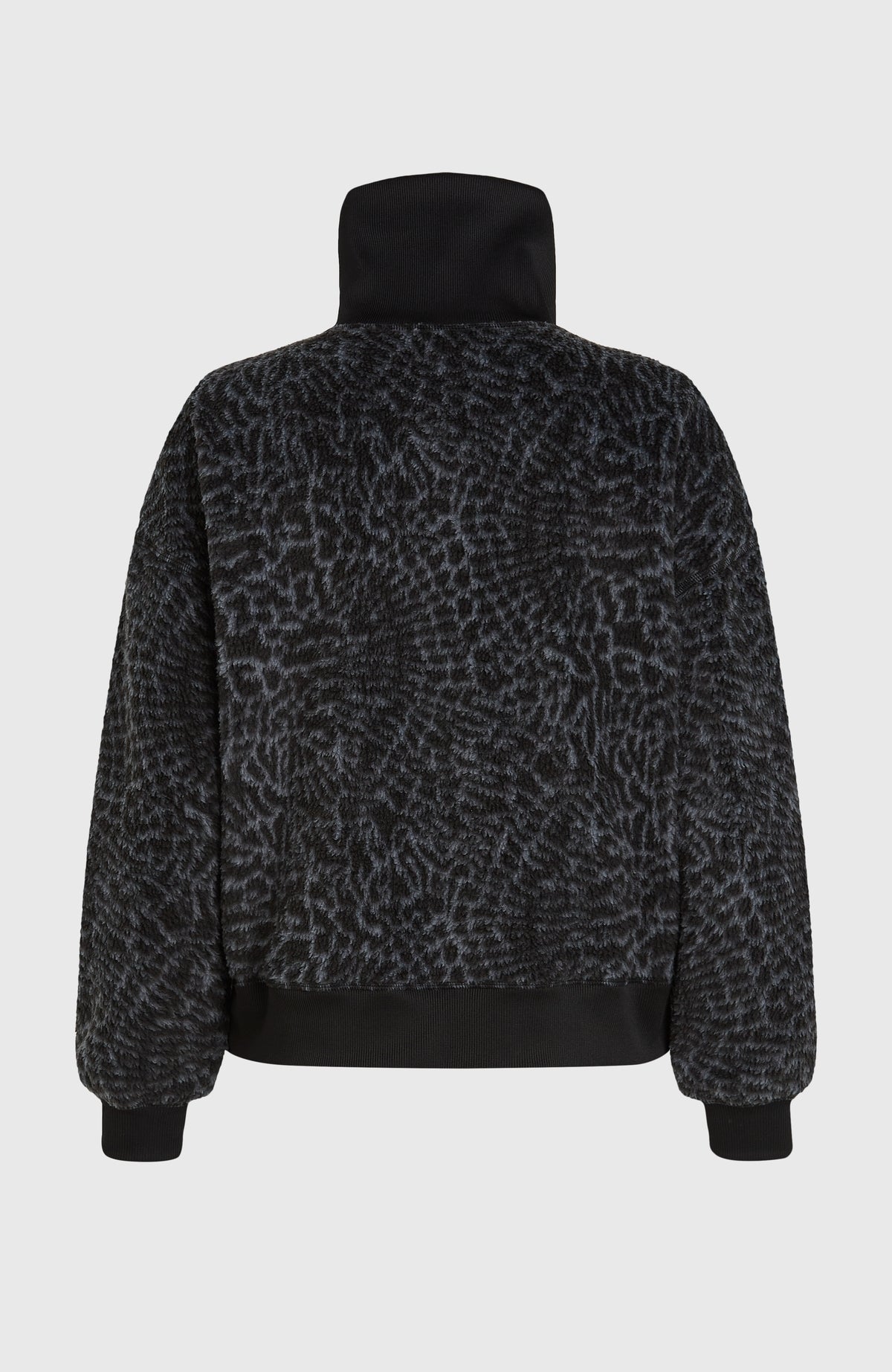 Must-Have Fleecepullover mit Halbreißverschluss | Black Animalica