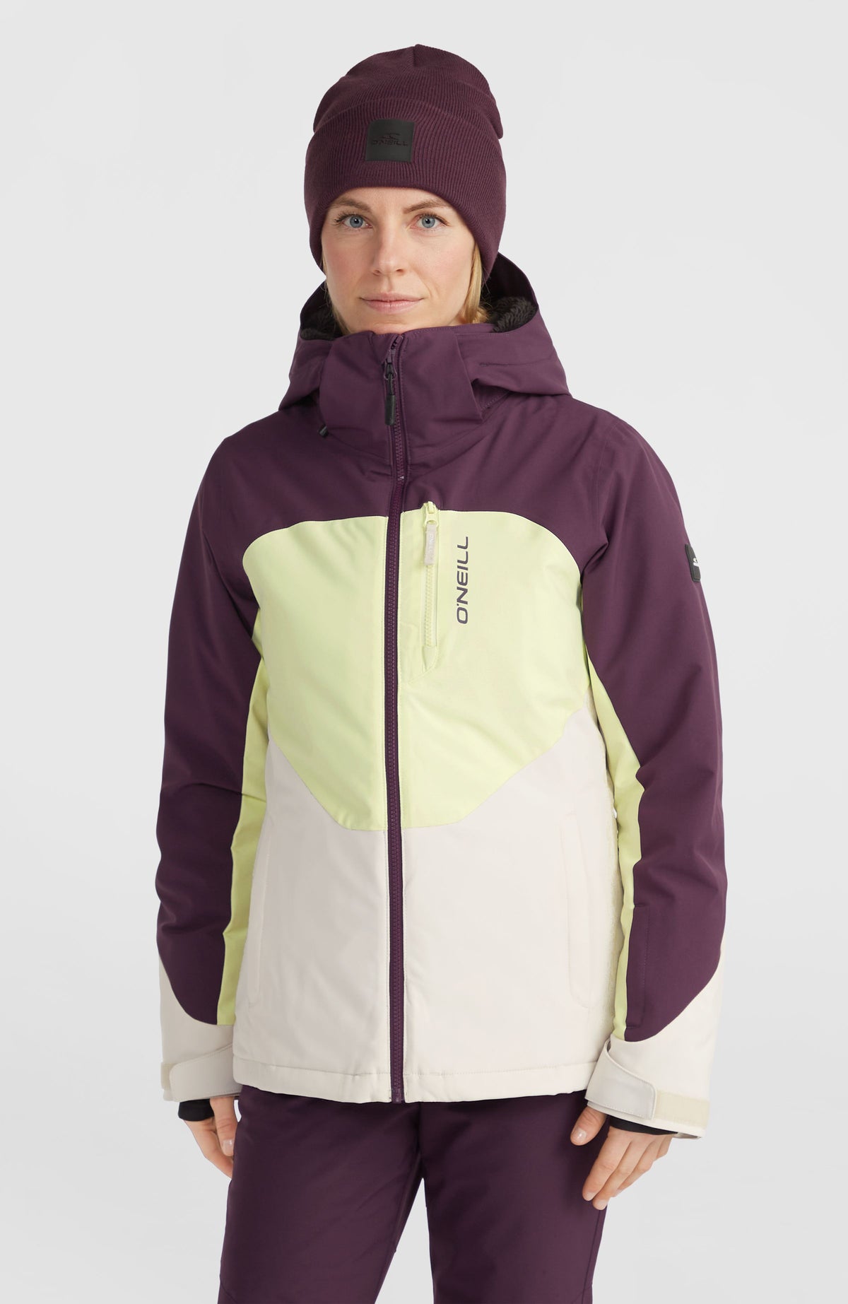 Carbonite Skijacke | Aubergine Colour Block