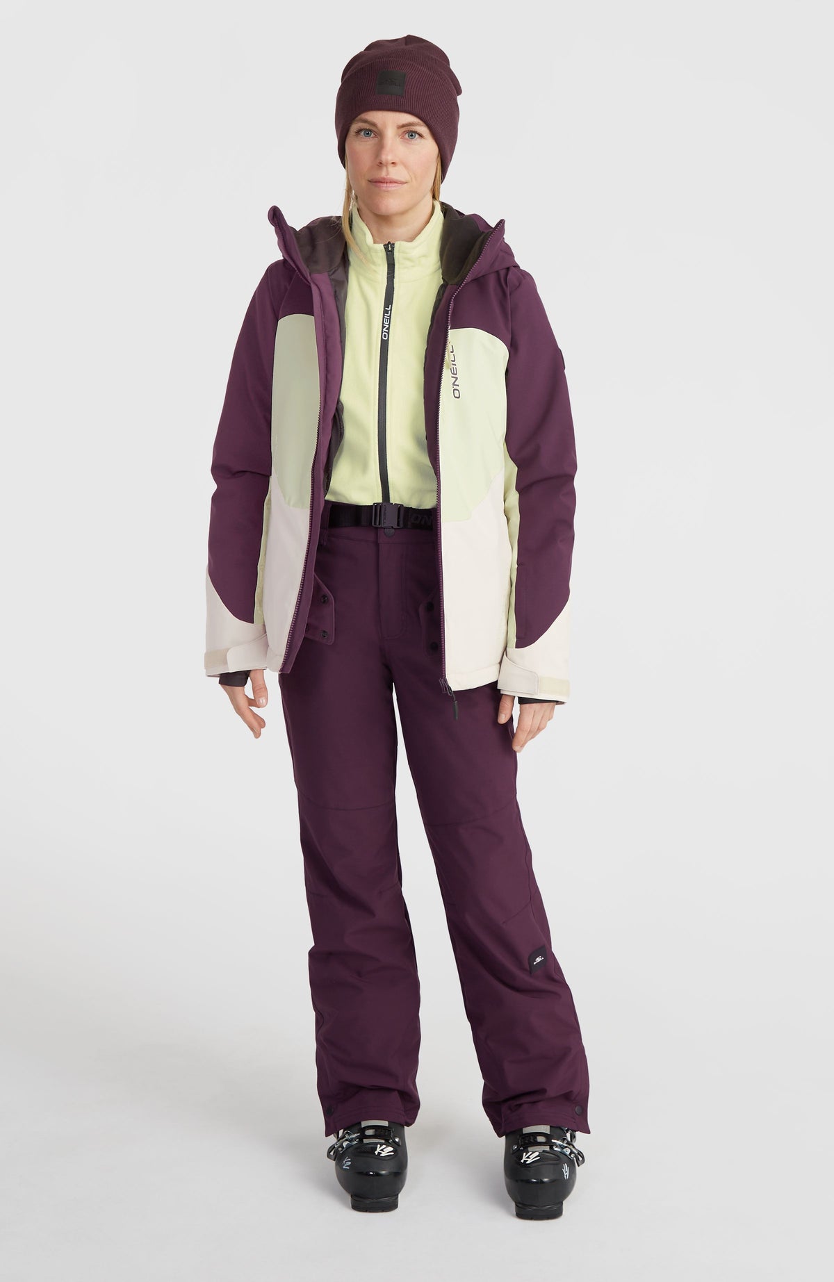 Carbonite Skijacke | Aubergine Colour Block