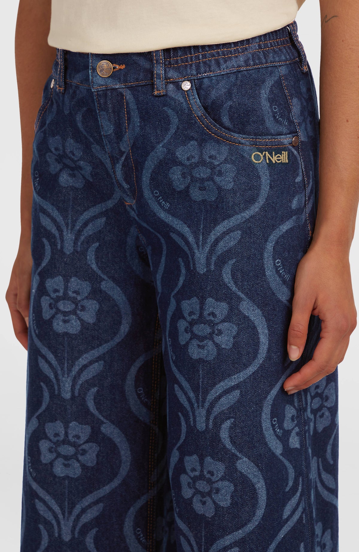 O'Riginals Denim-Hose | Blue Artdeco Floral Jean