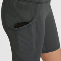 Hike Ribbed High Waist Shorts | Raven