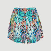 Java Wave Shorts | Blue Comic Seaweed