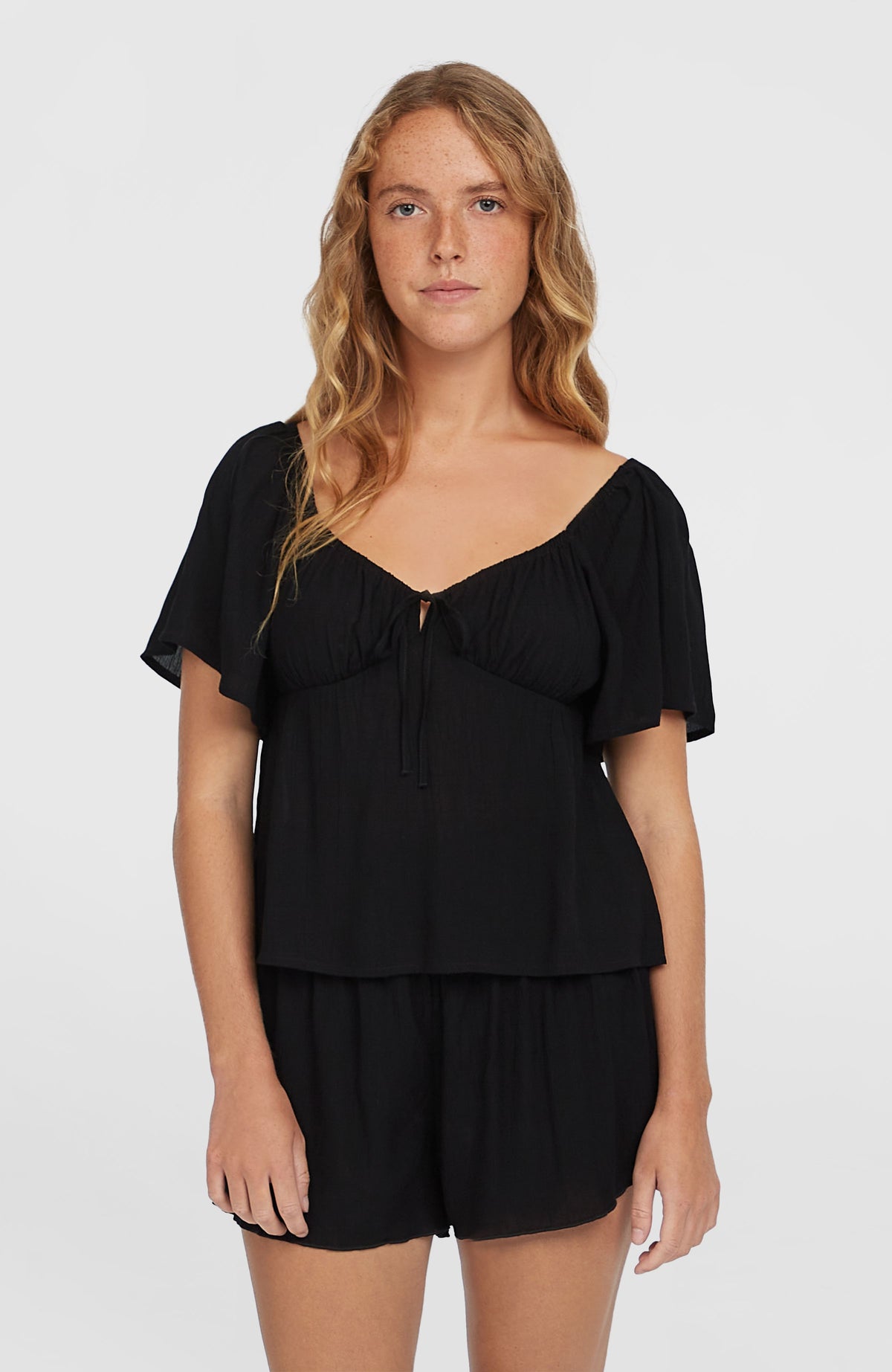 Johnny Smocked Waist Shorts | Black Out