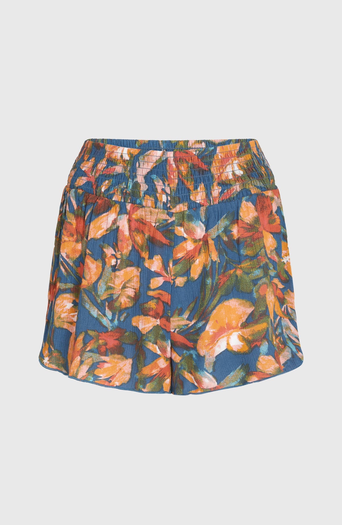 Johnny Smocked Waist Shorts | Blue Painted Tropics