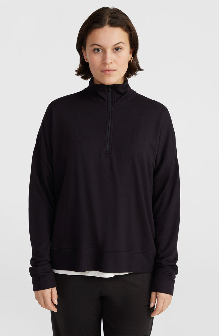 Sweatshirt mit Halbreißverschluss | Black Out