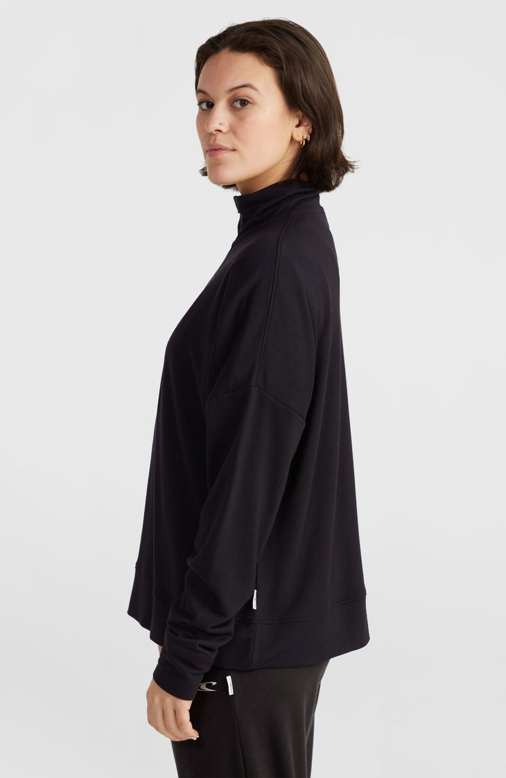 Sweatshirt mit Halbreißverschluss | Black Out