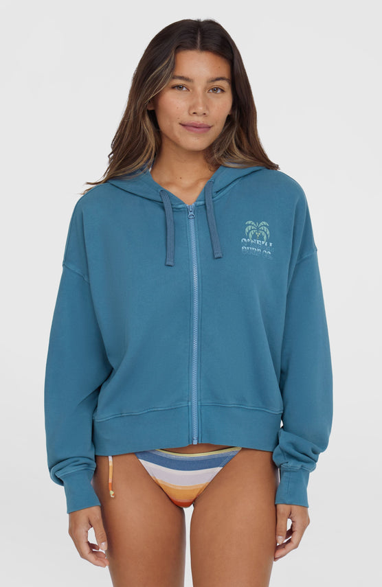 Beach Vintage Kapuzenjacke mit Reißverschluss | Copen Blue