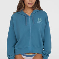 Beach Vintage Kapuzenjacke mit Reißverschluss | Copen Blue
