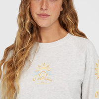 Beach Vintage Crew Sweatshirt | White Melange