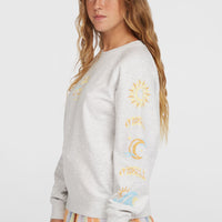 Beach Vintage Crew Sweatshirt | White Melange