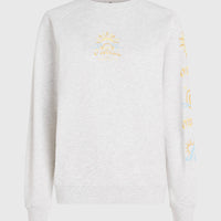 Beach Vintage Crew Sweatshirt | White Melange