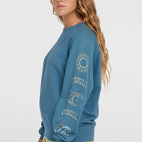 Beach Vintage Crew Sweatshirt | Copen Blue