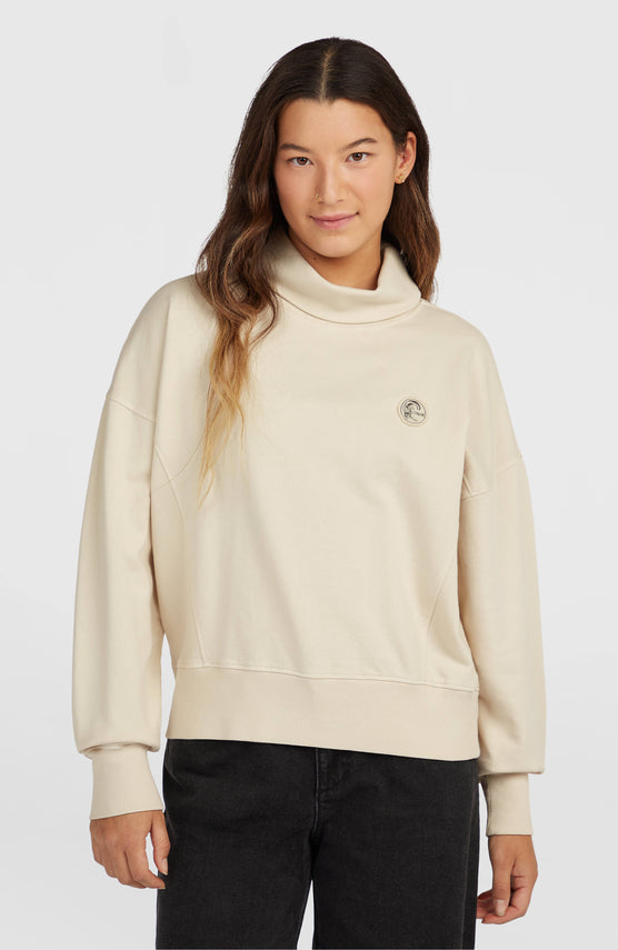 O'Riginals Crew Sweatshirt mit hohem Kragen | Linen White