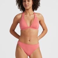 Marga - Cruz Halter Bikini Set | Red Simple Stripe