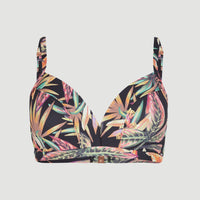 Panama Bikini Oberteil B/E Cup-Größe | Black Tropical Flower