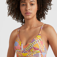 Wave Bikini Oberteil | Yellow Scarf Print