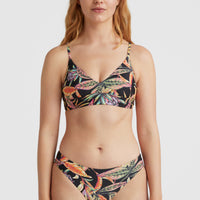 Wave Bikini Oberteil | Black Tropical Flower