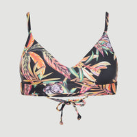 Wave Bikini Oberteil | Black Tropical Flower