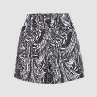 Ocean Mission Badehose | White . Black Comic Seaweed