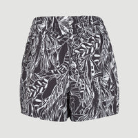 Ocean Mission Badehose | White . Black Comic Seaweed