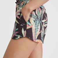 Anglet Badehose | Black Tropical Flower