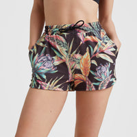 Anglet Badehose | Black Tropical Flower