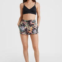 Anglet Badehose | Black Tropical Flower