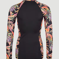 Anglet Longsleeve-Schwimmshirt mit UPF 50+ | Black Tropical Flower