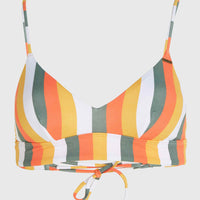 Wave Crop Bikini-Oberteil | Orange Multistripe