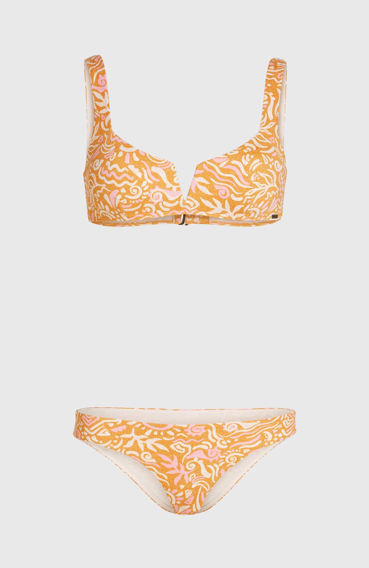 Women Of The Wave Popoyo Matira Bikini-Set | Orange Abstract Wave