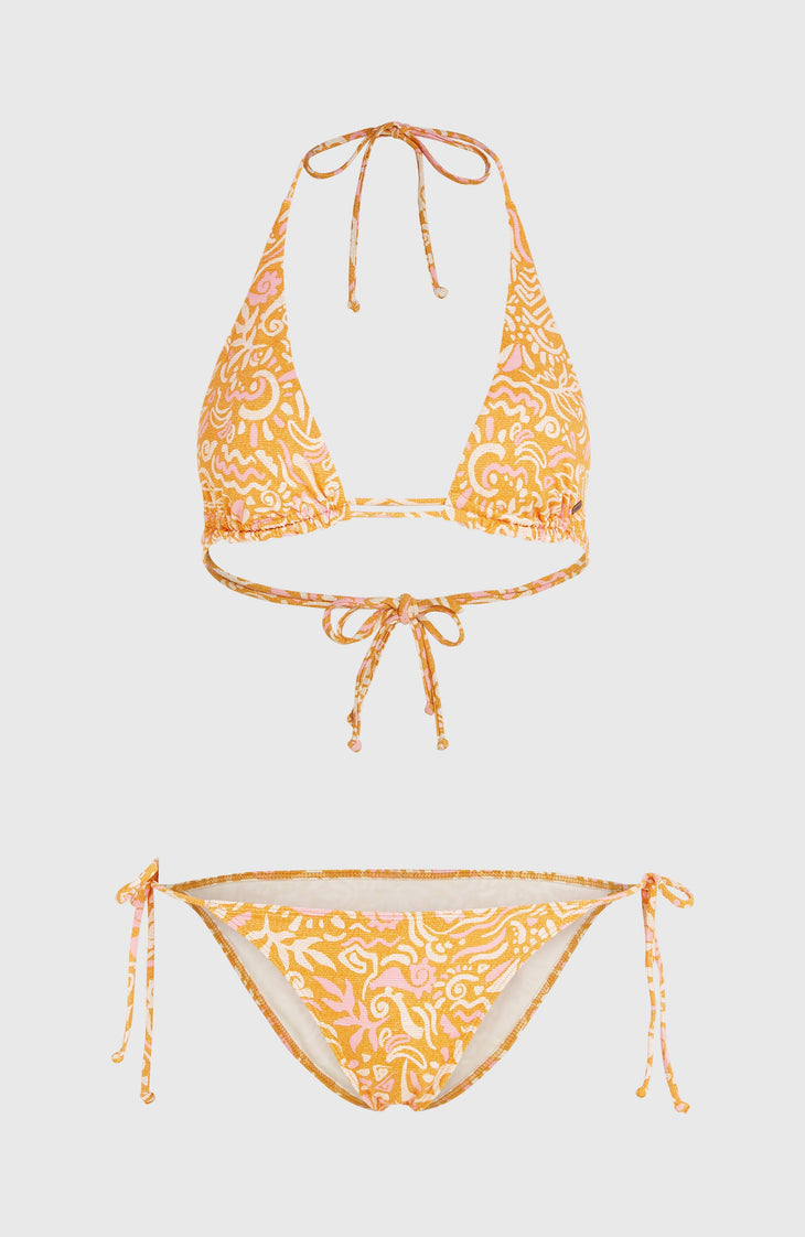 Women Of The Wave Mother Maracas Bikini-Set | Orange Abstract Wave