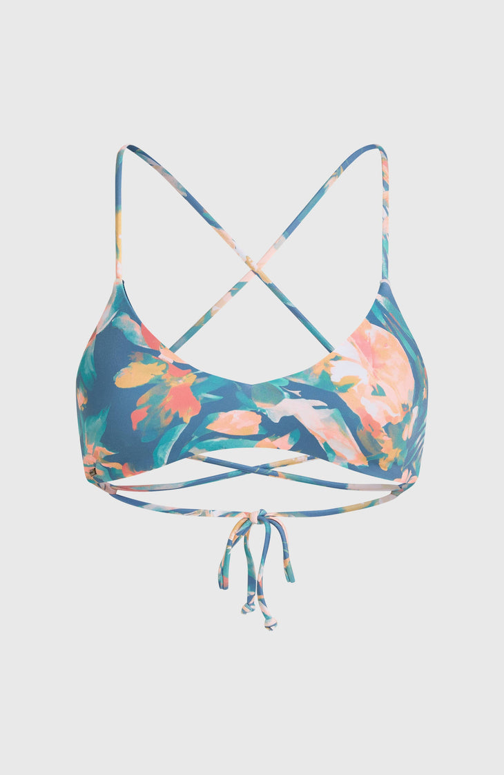 Huntington Bralette Bikini-Oberteil | Blue Painted Tropics